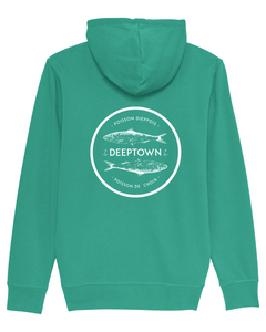 Pull à Capuche Poisson Dieppois Zippé Vert