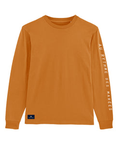 Tee-Shirt Manches Longues Au Rythme des Marées Orange Crépuscule